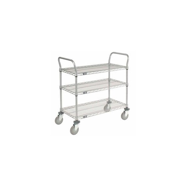 Nexel Utility Cart w/3 Shelves & Poly Casters, 1200 lb. Capacity, 36inL x 18inW x 39inH 168210 - main